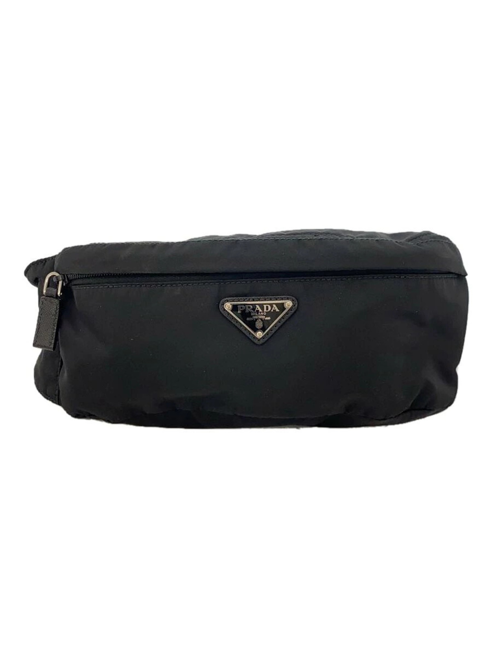 Prada TESSUTO Nero Black Waist Bag Triangular Plate Black